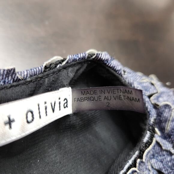 Alice + Olivia Fonda Floral-Lace Drop-Waist Dress Size 2 - Picture 5 of 8